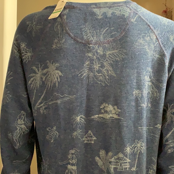 Tommy Bahama Hula Hut Dockside Blue Long Sleeve Crew - Picture 8 of 11